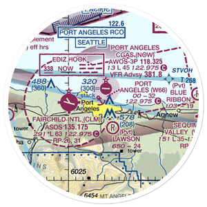 Port Angeles Seaplane Base (W66) VFR Sectional Sticker (20 mile)