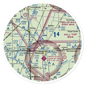 Lake Shafer Seaplane Base (I00) VFR Sectional Sticker (30 mile)