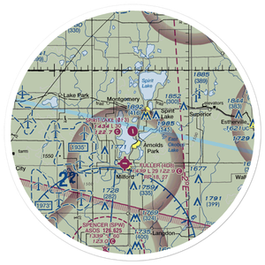 Spirit Lake Municipal Airport (0F3) VFR Sectional Sticker (30 mile)