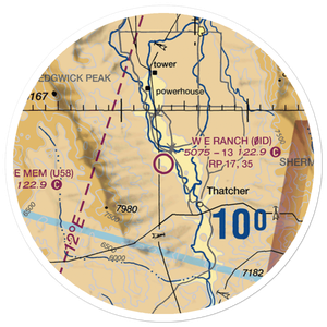W E Ranch Airport (0ID) VFR Sectional Sticker (20 mile)