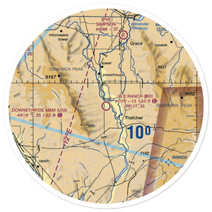 W E Ranch Airport (0ID) VFR Sectional Sticker (30 mile)