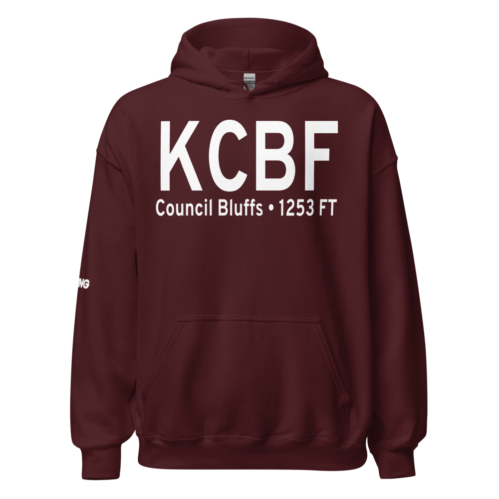 Council Bluffs Municipal Airport (KCBF) ICAO Hoodie Sweatshirt 