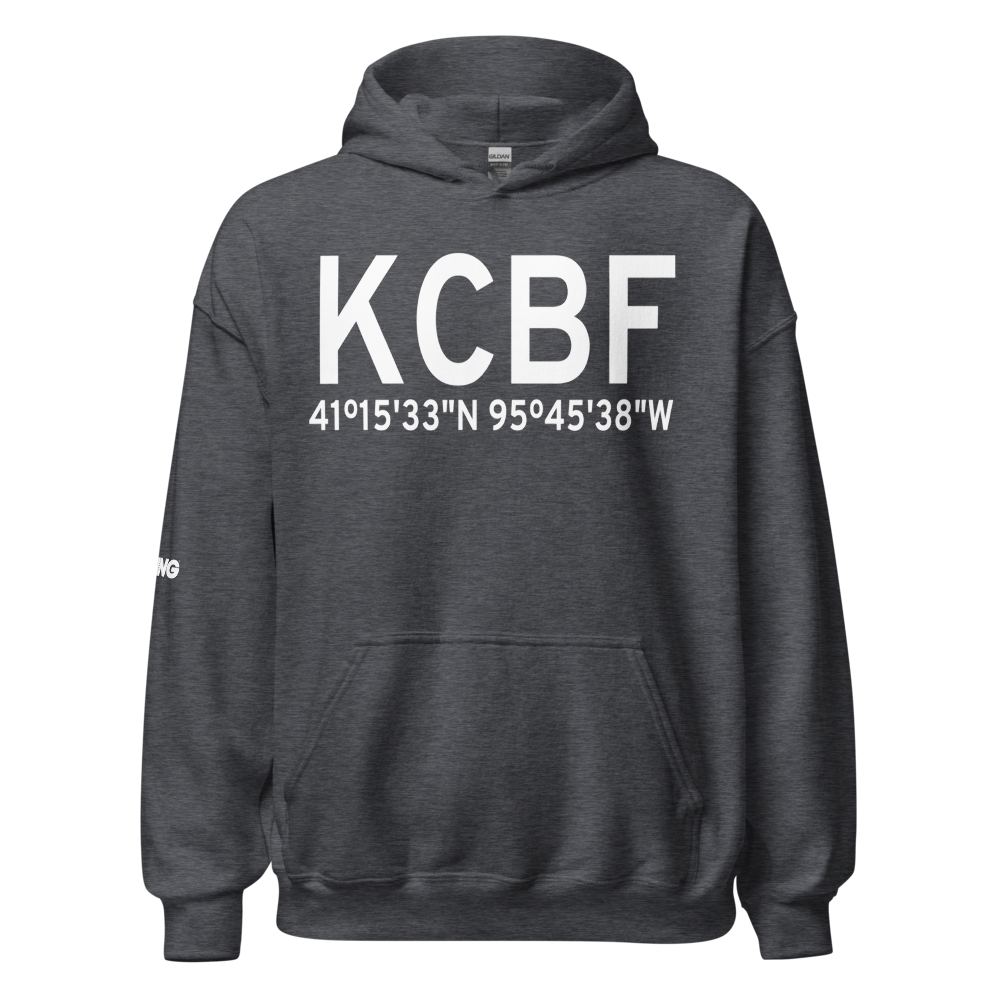 Council Bluffs Municipal Airport (KCBF) ICAO Hoodie Sweatshirt 