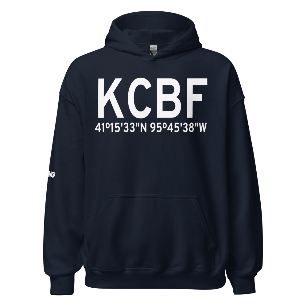 Council Bluffs Municipal Airport (KCBF) ICAO Hoodie Sweatshirt 