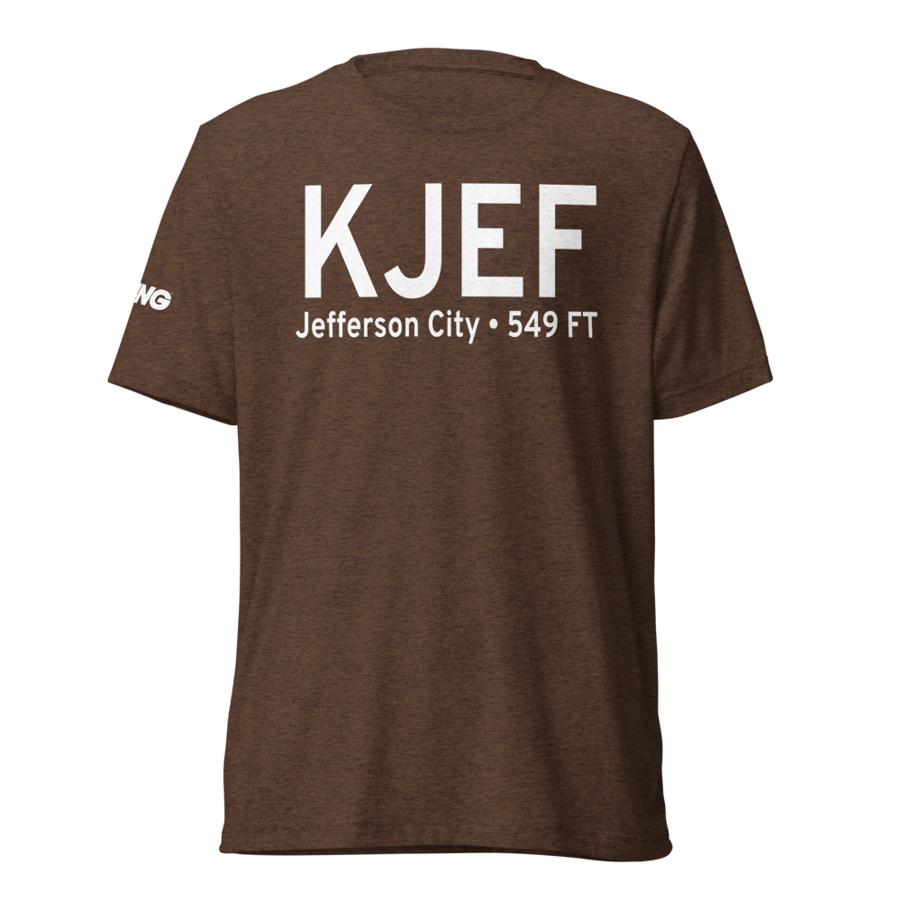 Jefferson City Memorial Airport (KJEF) ICAO Tri-blend T-Shirt 
