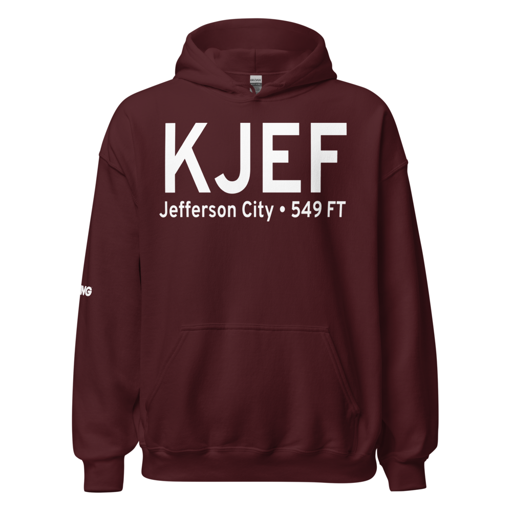 Jefferson City Memorial Airport (KJEF) ICAO Hoodie Sweatshirt 
