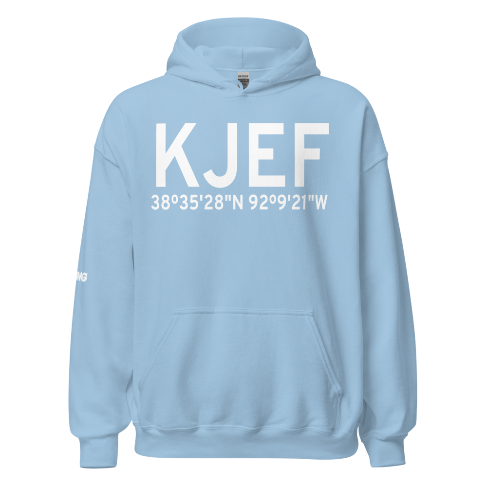 Jefferson City Memorial Airport (KJEF) ICAO Hoodie Sweatshirt 