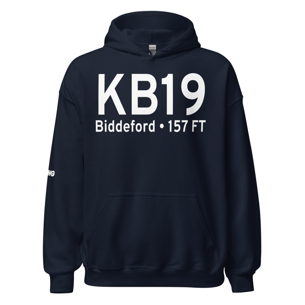 Biddeford Municipal Airport (KB19) ICAO Hoodie Sweatshirt 