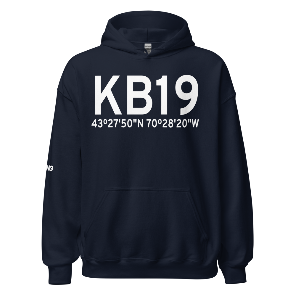 Biddeford Municipal Airport (KB19) ICAO Hoodie Sweatshirt 