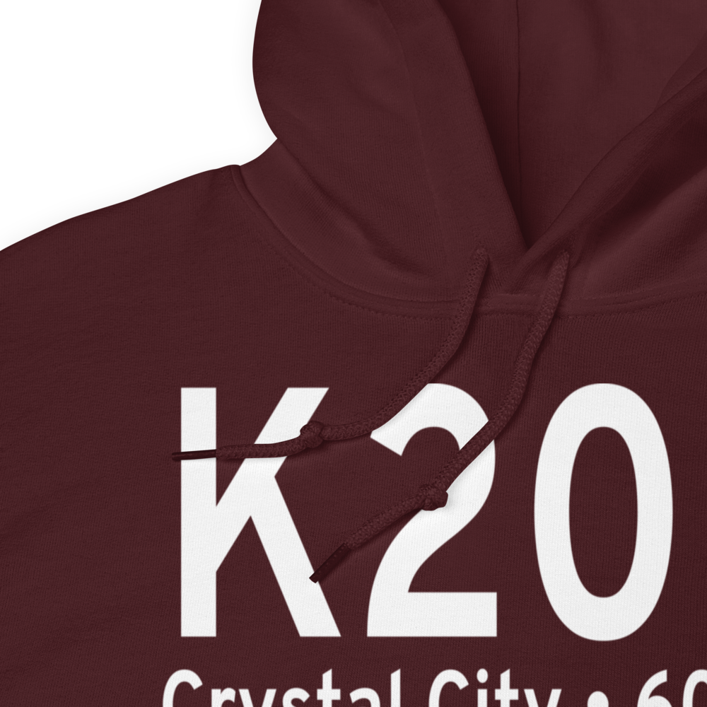 Crystal City Municipal Airport (K20R) ICAO Hoodie Sweatshirt 
