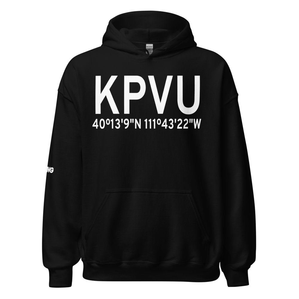 Provo Municipal Airport (KPVU) ICAO Hoodie Sweatshirt 