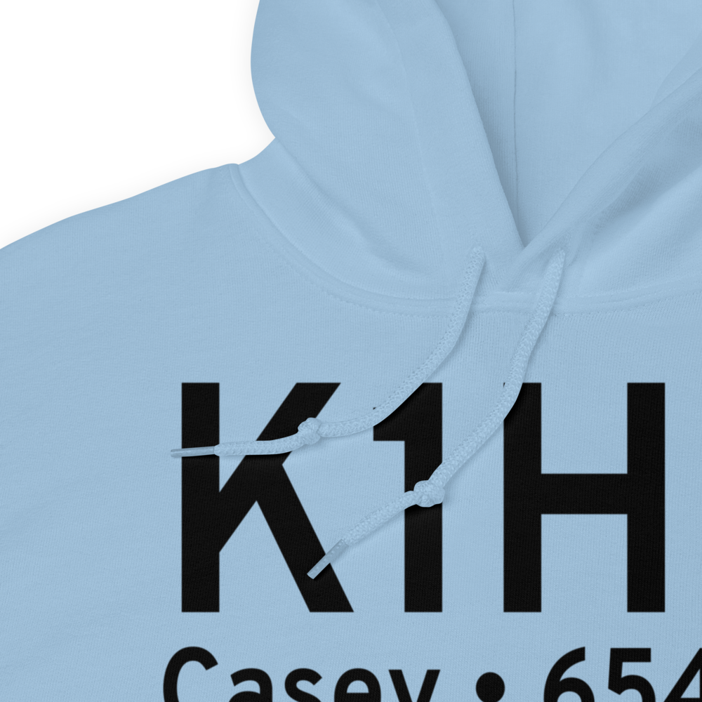 Casey Municipal Airport (K1H8) ICAO Hoodie Sweatshirt 