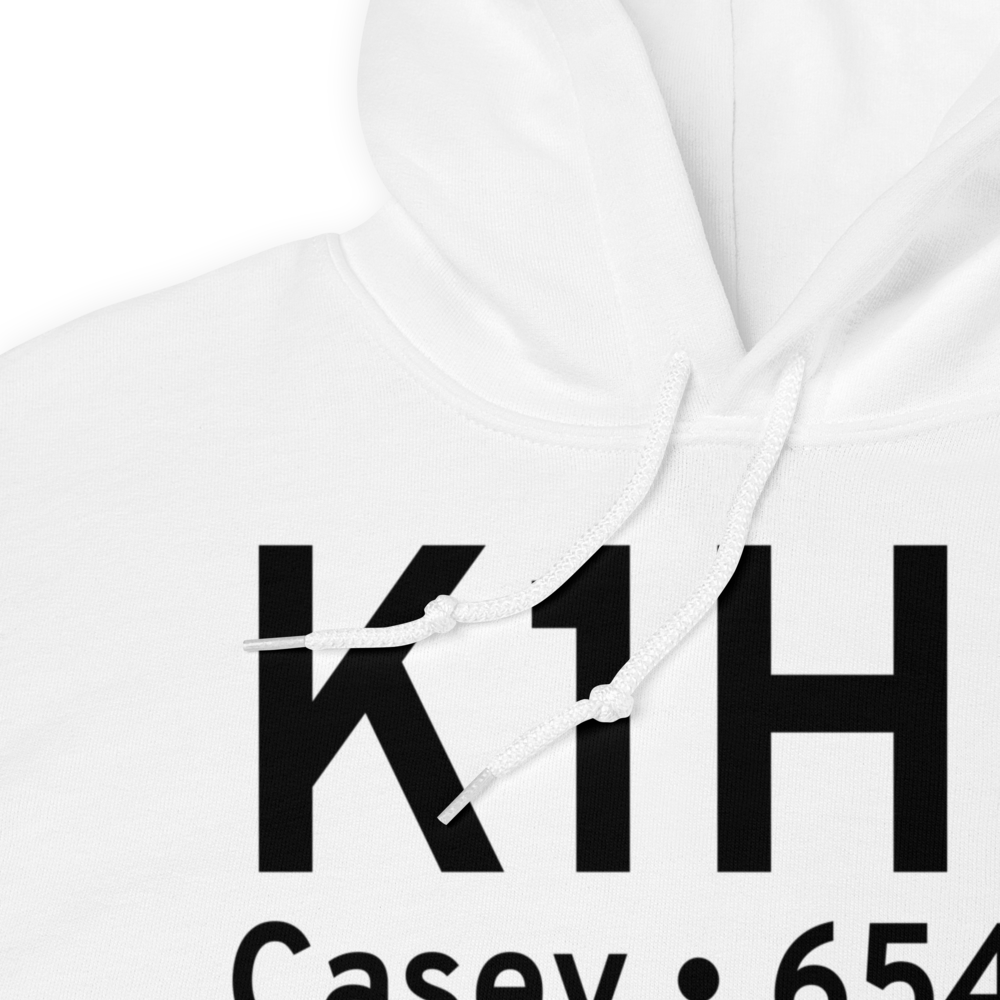 Casey Municipal Airport (K1H8) ICAO Hoodie Sweatshirt 