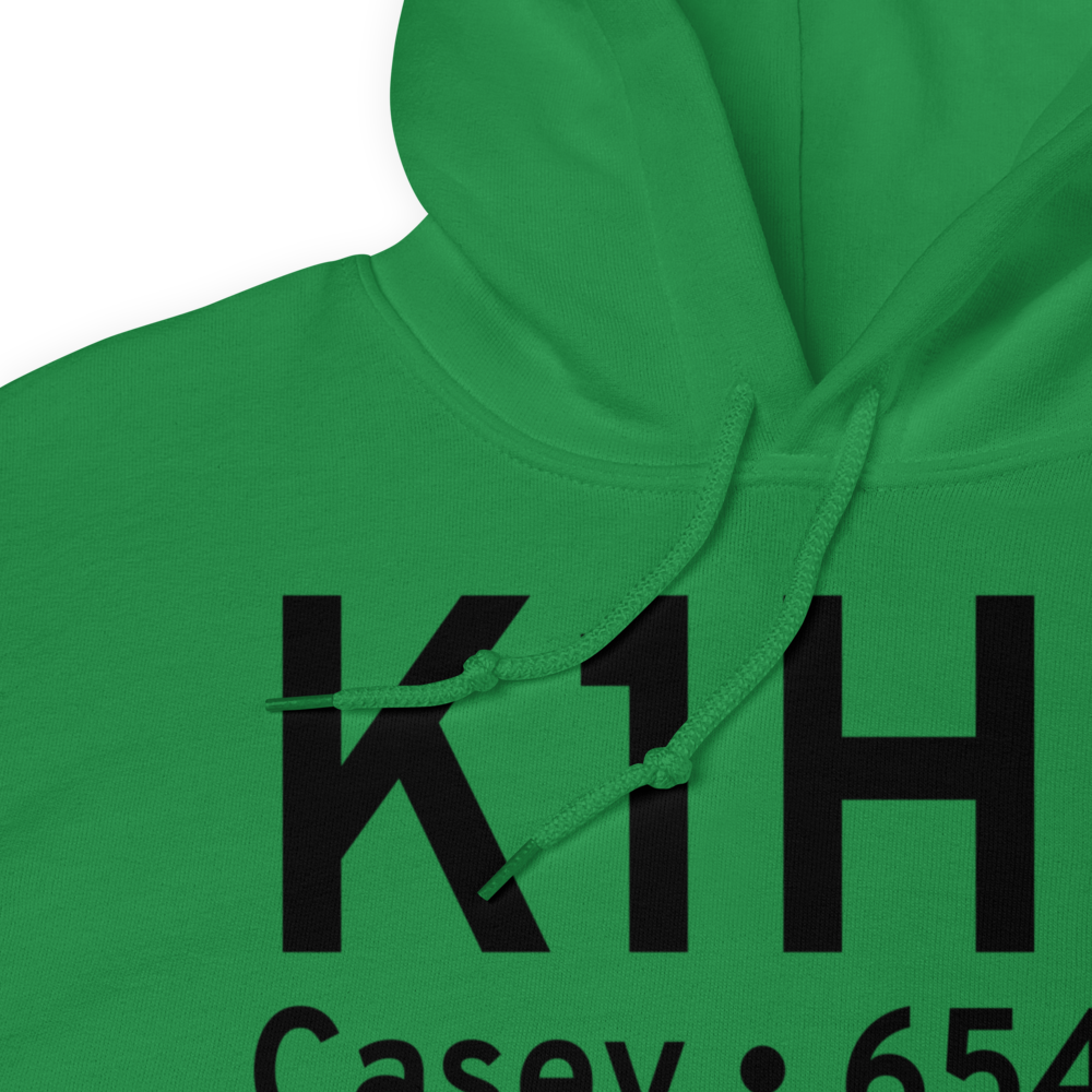 Casey Municipal Airport (K1H8) ICAO Hoodie Sweatshirt 