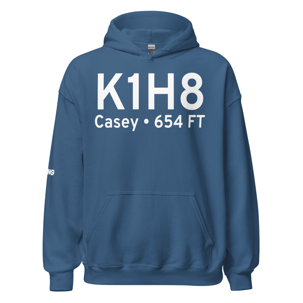 Casey Municipal Airport (K1H8) ICAO Hoodie Sweatshirt 