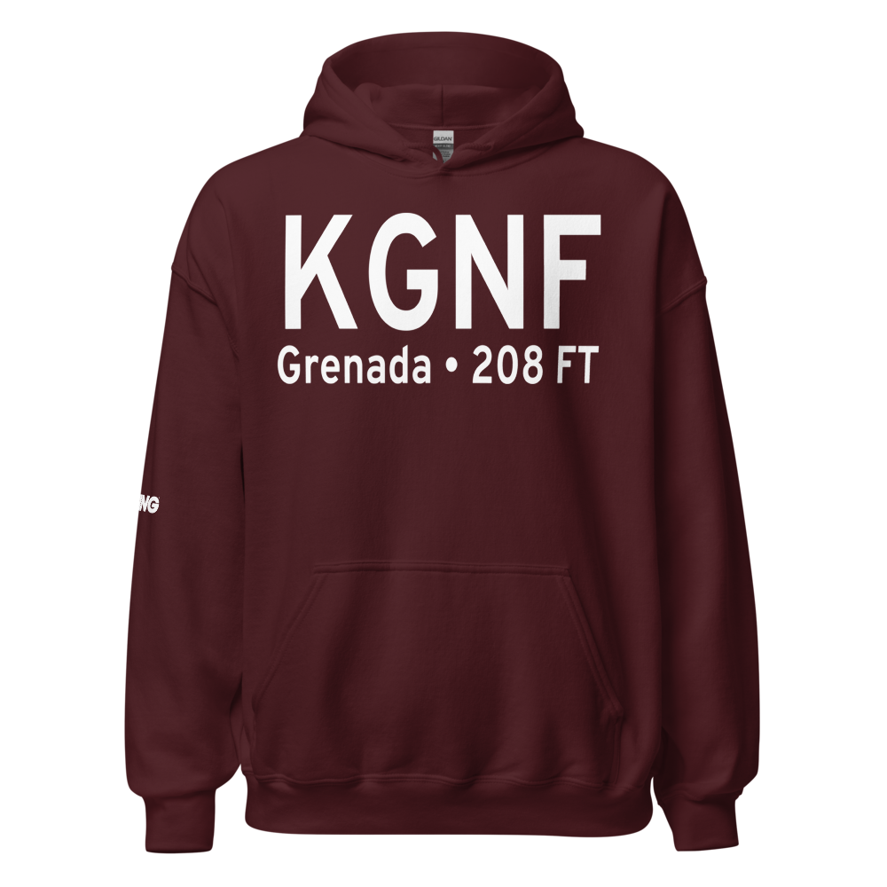 Grenada Municipal Airport (KGNF) ICAO Hoodie Sweatshirt 