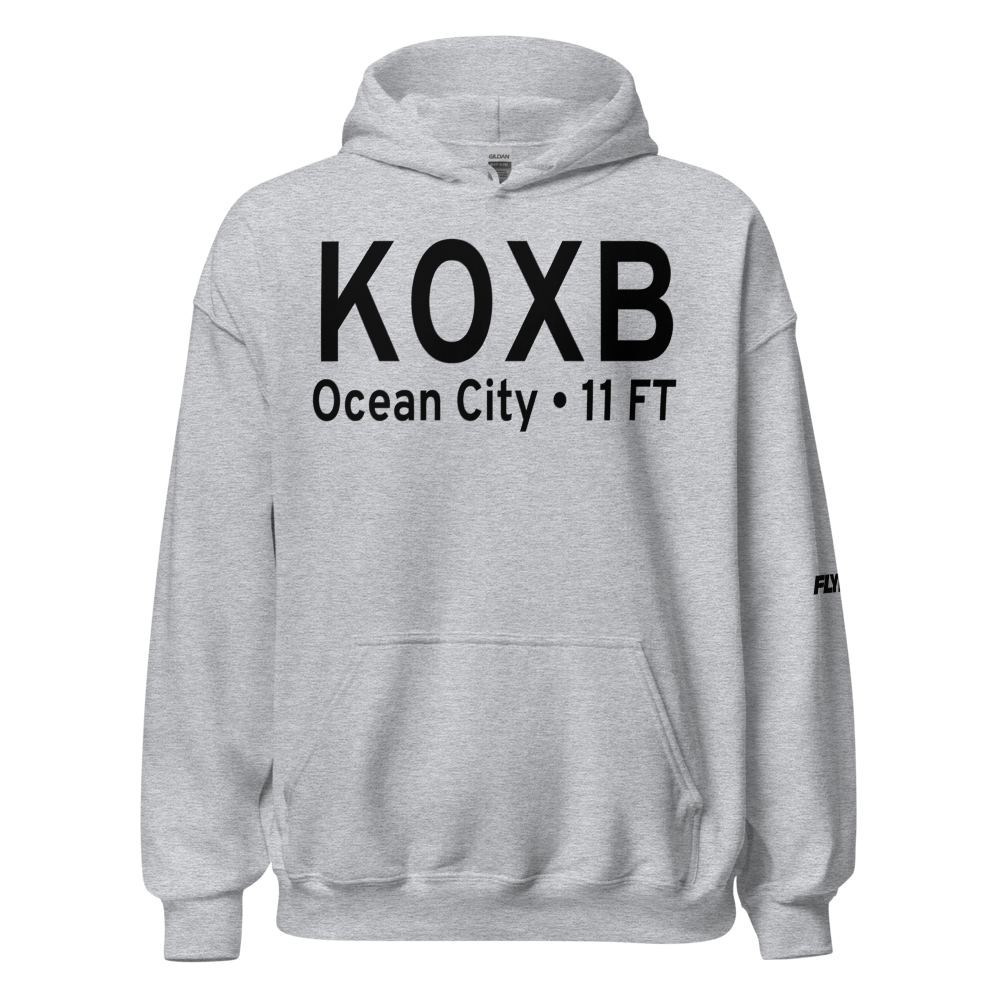 Ocean City Municipal Airport (KOXB) ICAO Hoodie Sweatshirt 