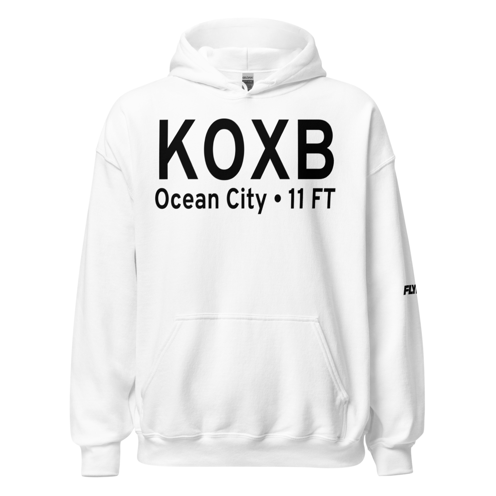 Ocean City Municipal Airport (KOXB) ICAO Hoodie Sweatshirt 