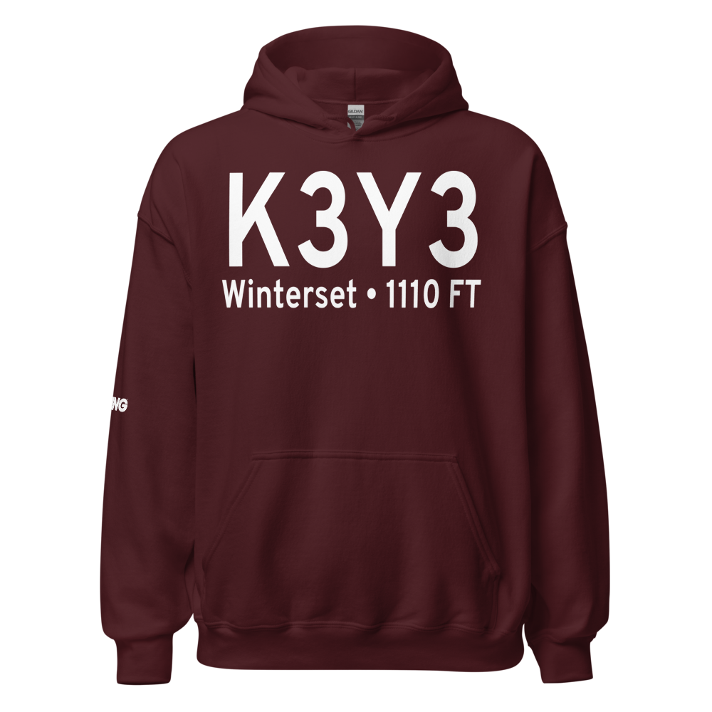 Winterset Madison County Airport (K3Y3) ICAO Hoodie Sweatshirt 