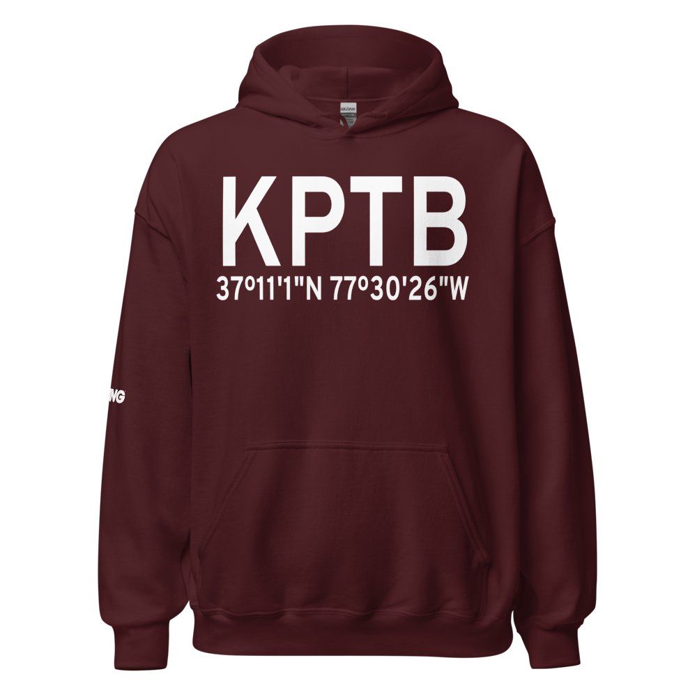 Dinwiddie County Airport (KPTB) ICAO Hoodie Sweatshirt 