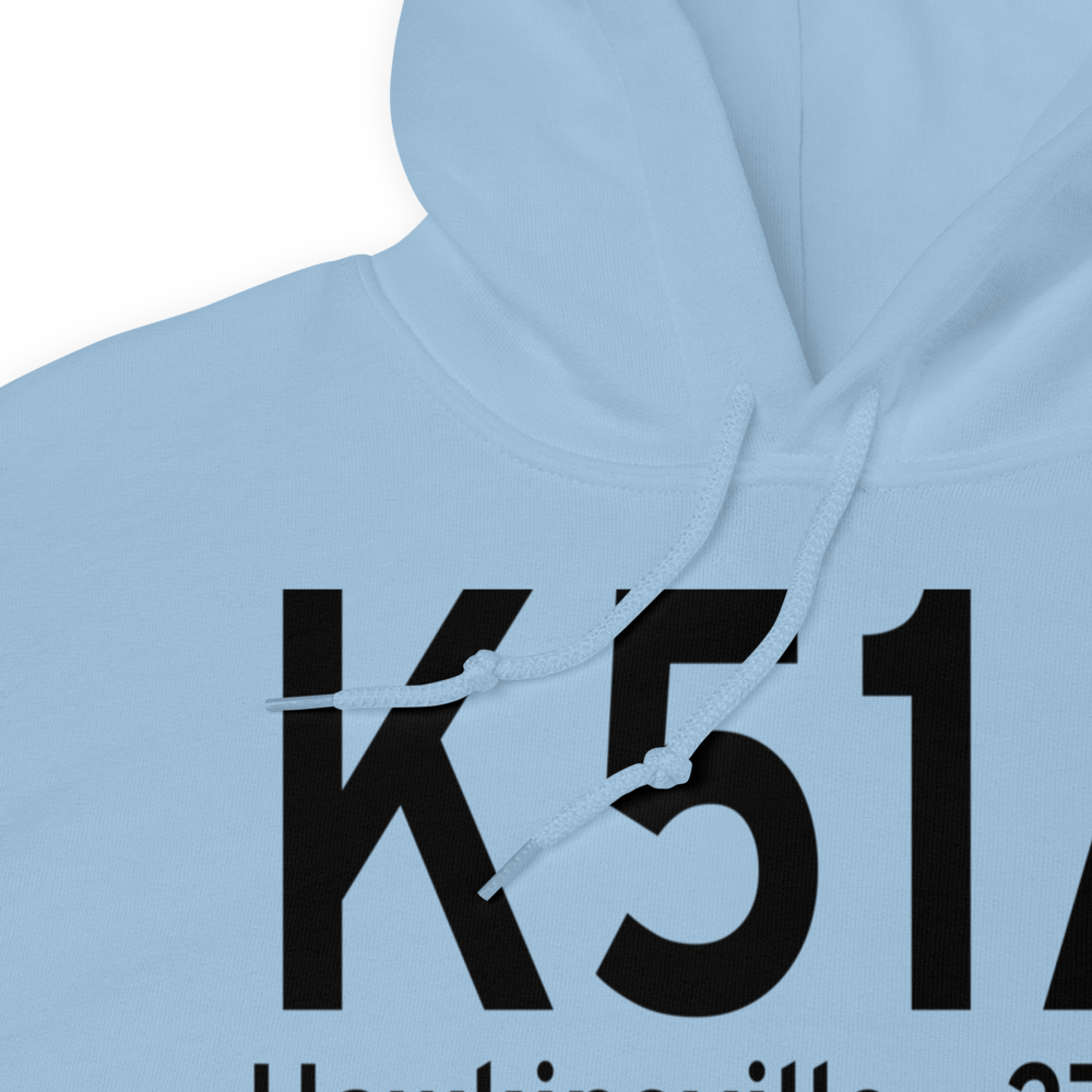 Hawkinsville Pulaski County Airport (K51A) ICAO Hoodie Sweatshirt 