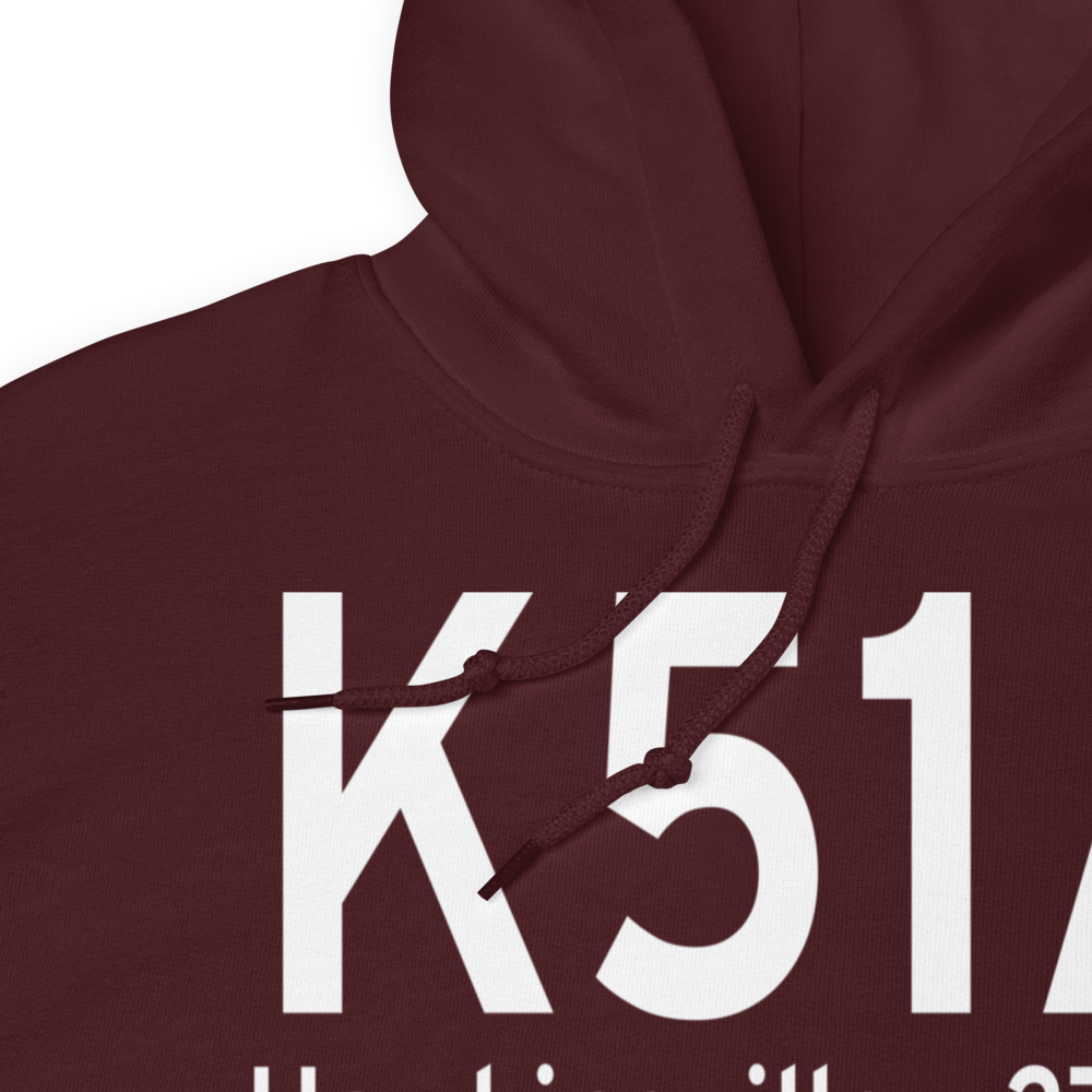 Hawkinsville Pulaski County Airport (K51A) ICAO Hoodie Sweatshirt 