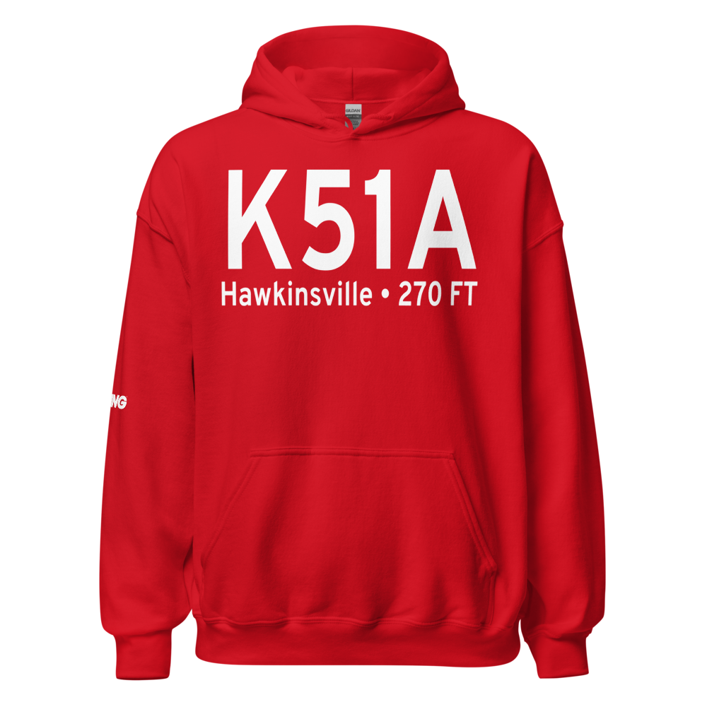 Hawkinsville Pulaski County Airport (K51A) ICAO Hoodie Sweatshirt 