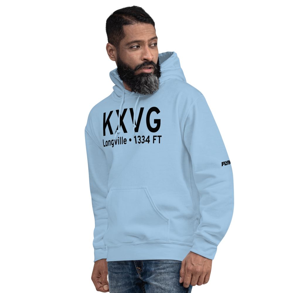 Longville Municipal Airport (KXVG) ICAO Hoodie Sweatshirt 