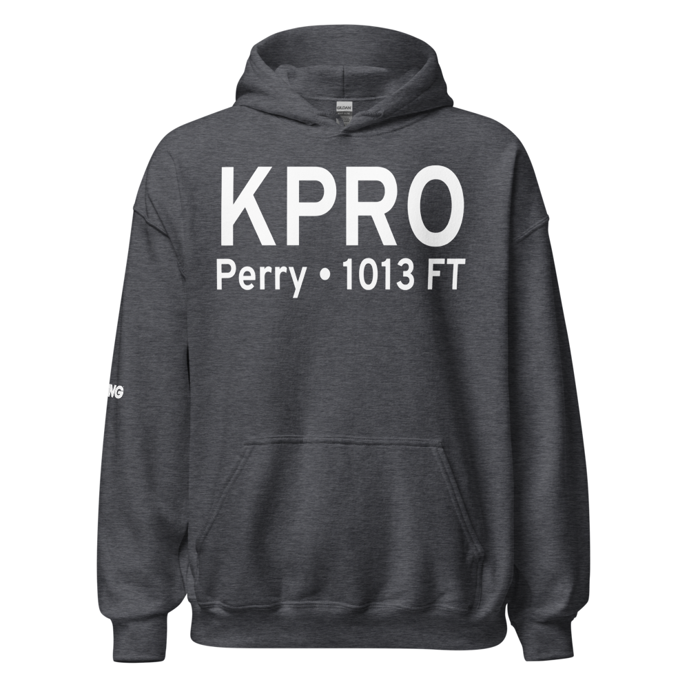 Perry Municipal Airport (KPRO) ICAO Hoodie Sweatshirt 