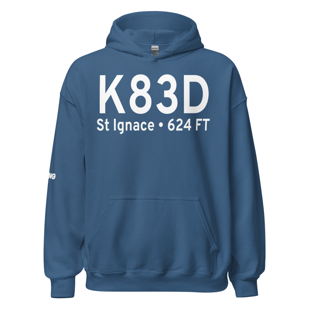 Mackinac County Airport (K83D) ICAO Hoodie Sweatshirt 