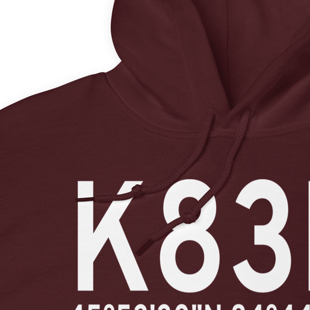 Mackinac County Airport (K83D) ICAO Hoodie Sweatshirt 