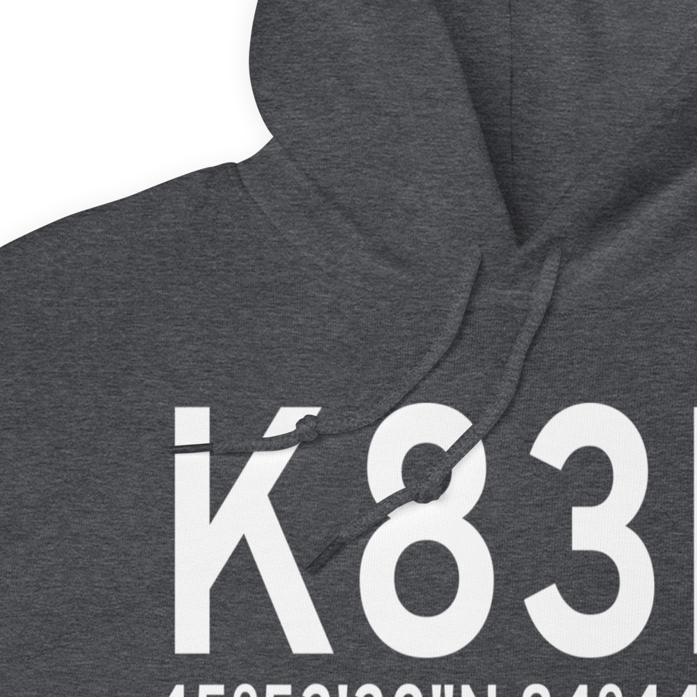 Mackinac County Airport (K83D) ICAO Hoodie Sweatshirt 