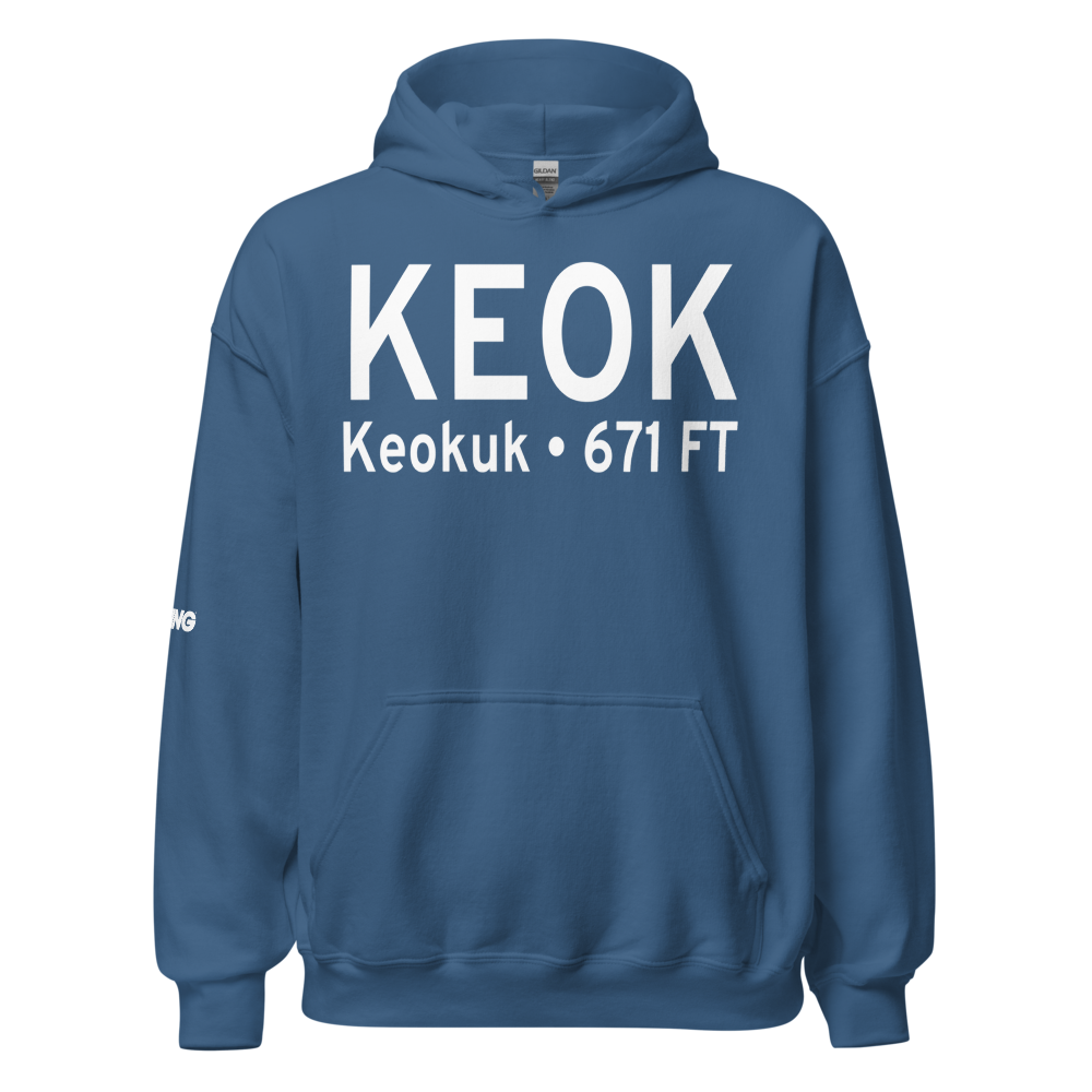 Keokuk Municipal Airport (KEOK) ICAO Hoodie Sweatshirt 