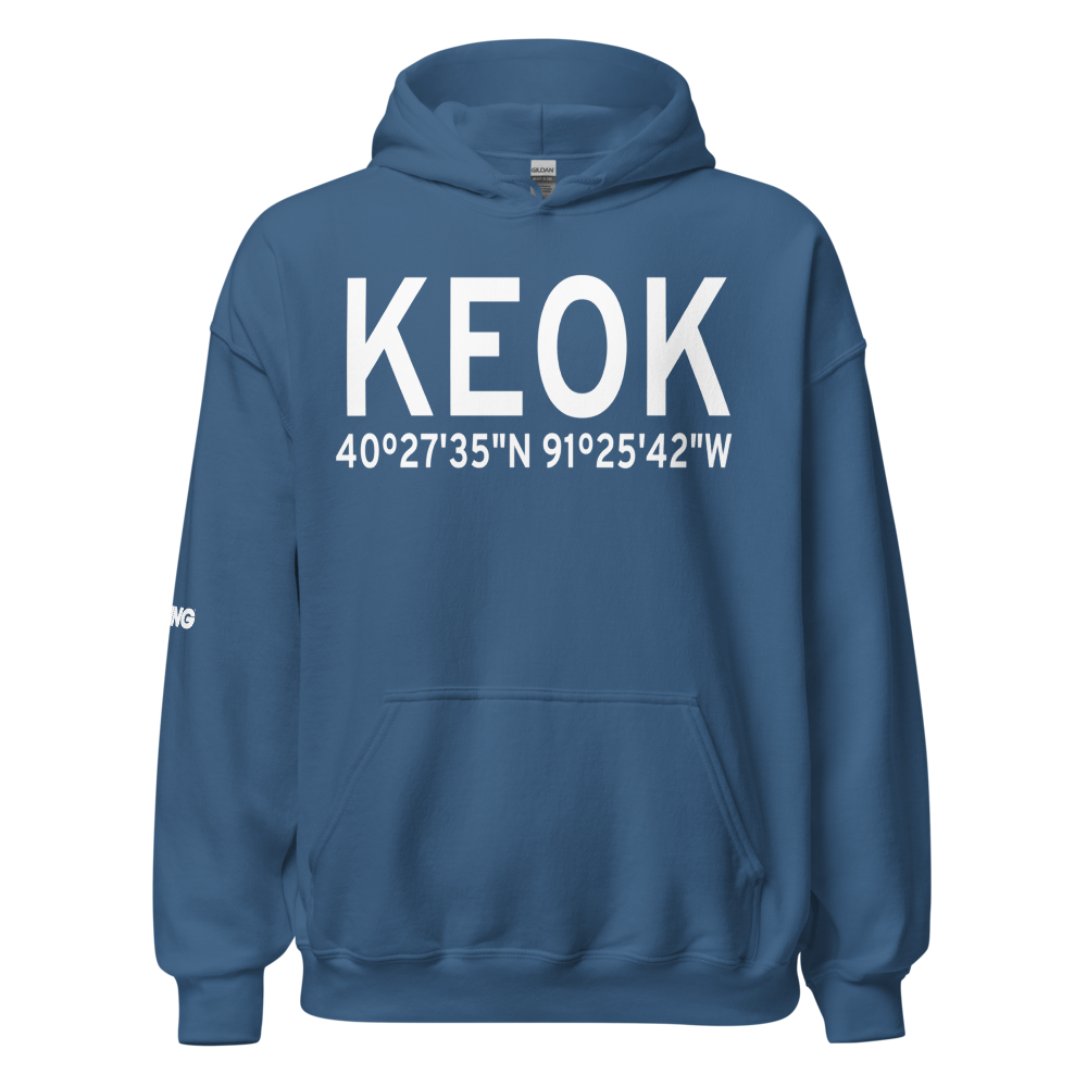 Keokuk Municipal Airport (KEOK) ICAO Hoodie Sweatshirt 