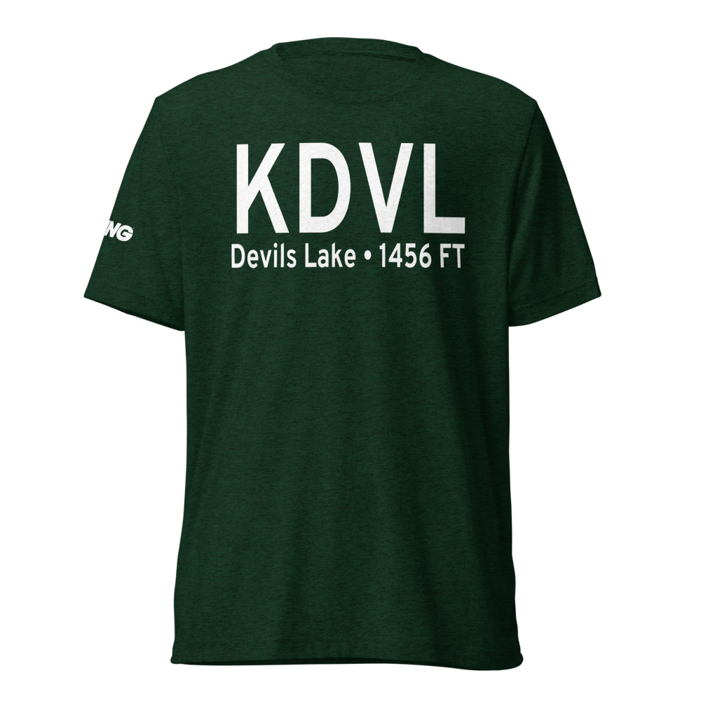 Devils Lake Regional Airport (KDVL) ICAO Tri-blend T-Shirt 