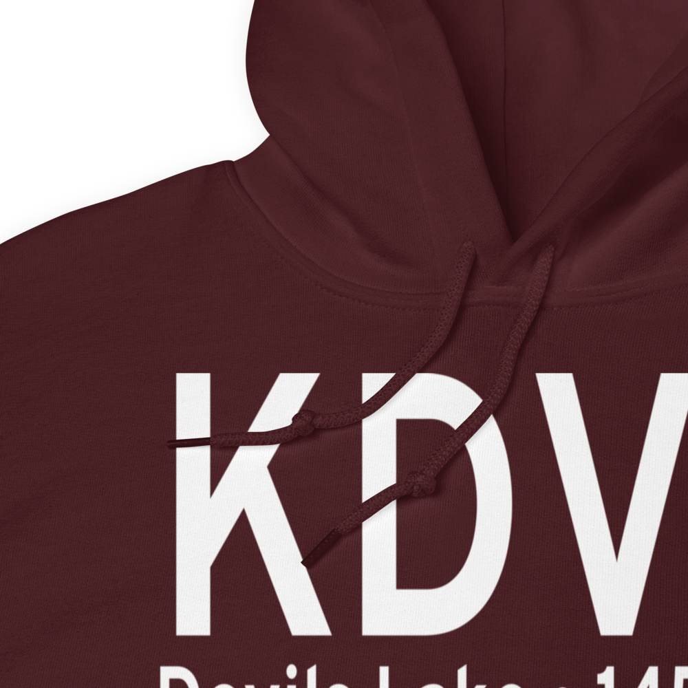 Devils Lake Regional Airport (KDVL) ICAO Hoodie Sweatshirt 