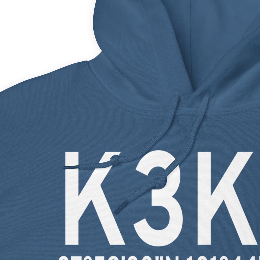 Syracuse Hamilton County Municipal Airport (K3K3) ICAO Hoodie Sweatshirt 