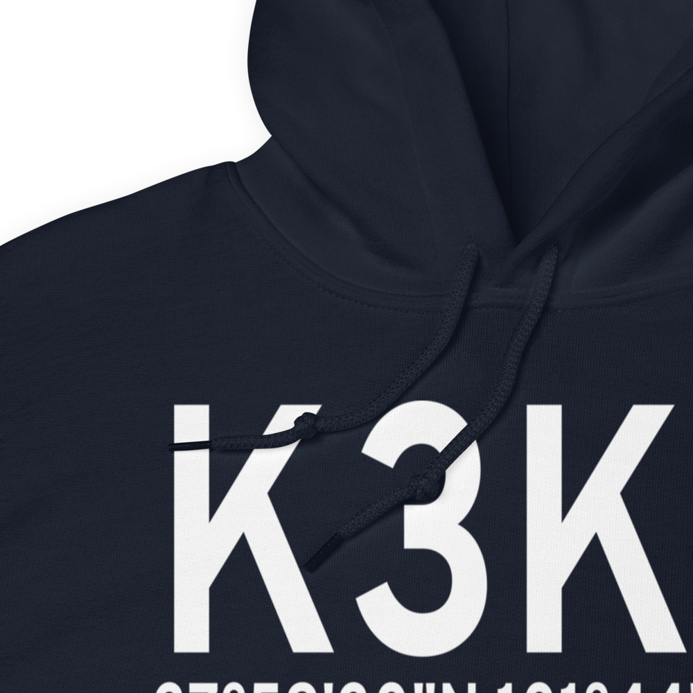 Syracuse Hamilton County Municipal Airport (K3K3) ICAO Hoodie Sweatshirt 