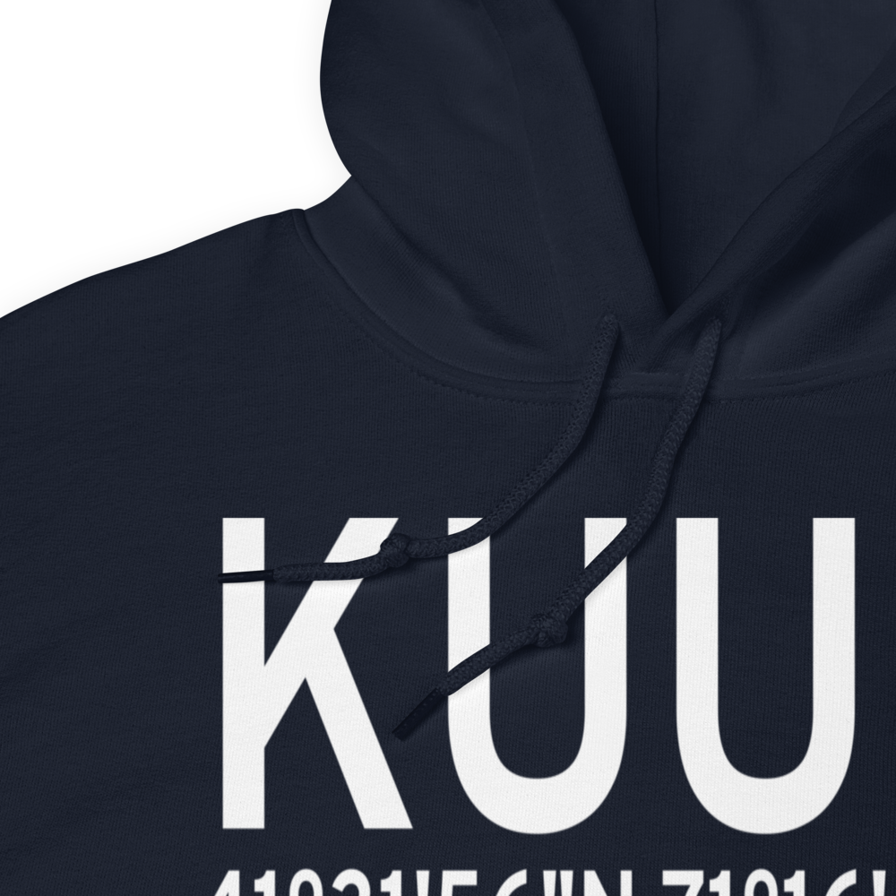 Newport State Airport (KUUU) ICAO Hoodie Sweatshirt 