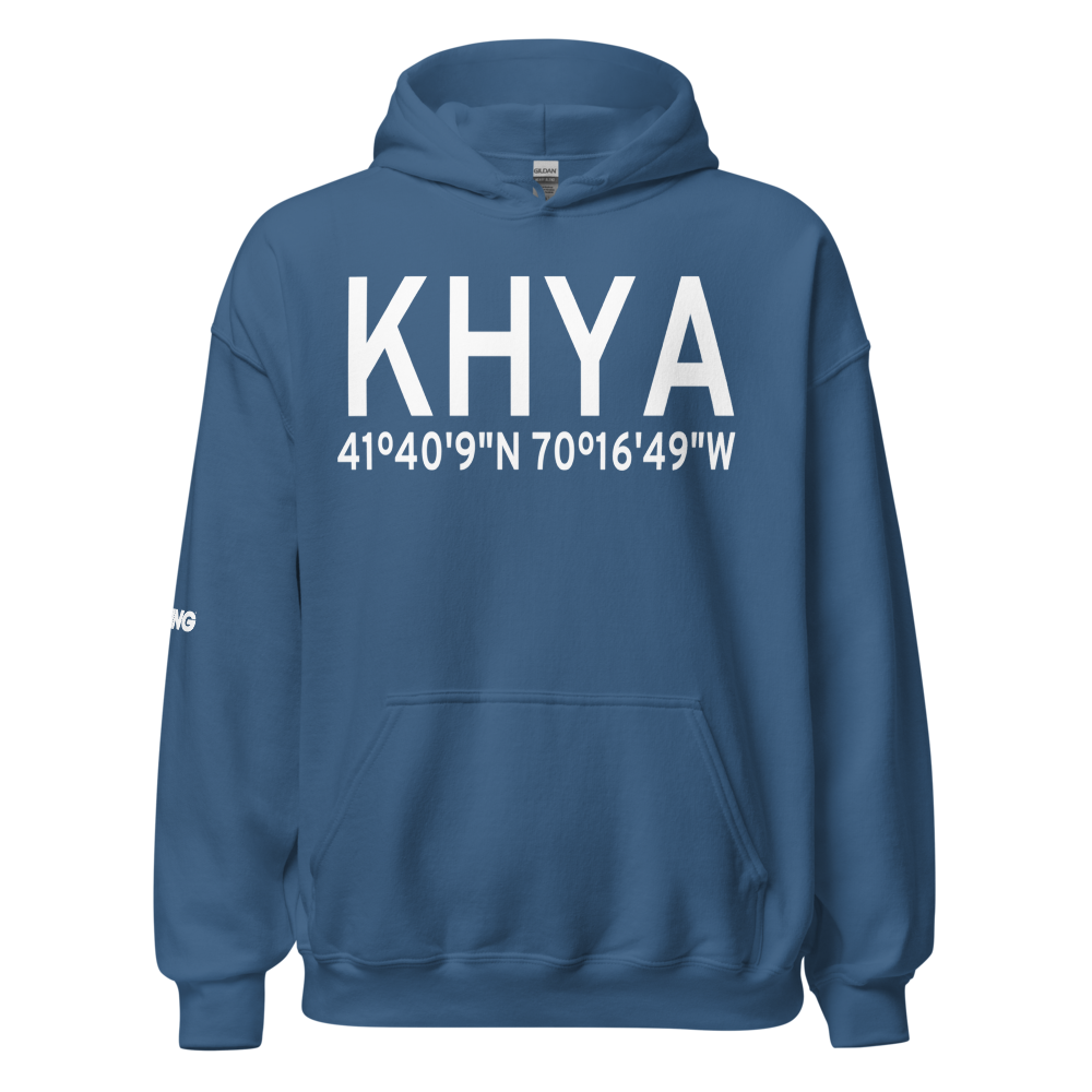 Barnstable Municipal Boardman Polando Field (KHYA) ICAO Hoodie Sweatshirt 