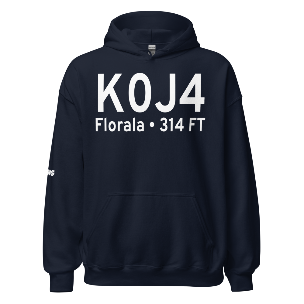 Florala Municipal Airport (K0J4) ICAO Hoodie Sweatshirt 