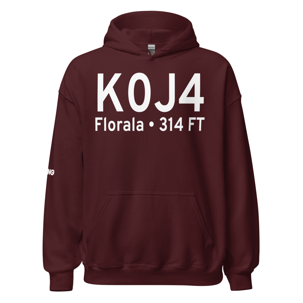 Florala Municipal Airport (K0J4) ICAO Hoodie Sweatshirt 