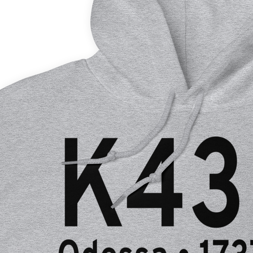 Odessa Municipal Airport (K43D) ICAO Hoodie Sweatshirt 
