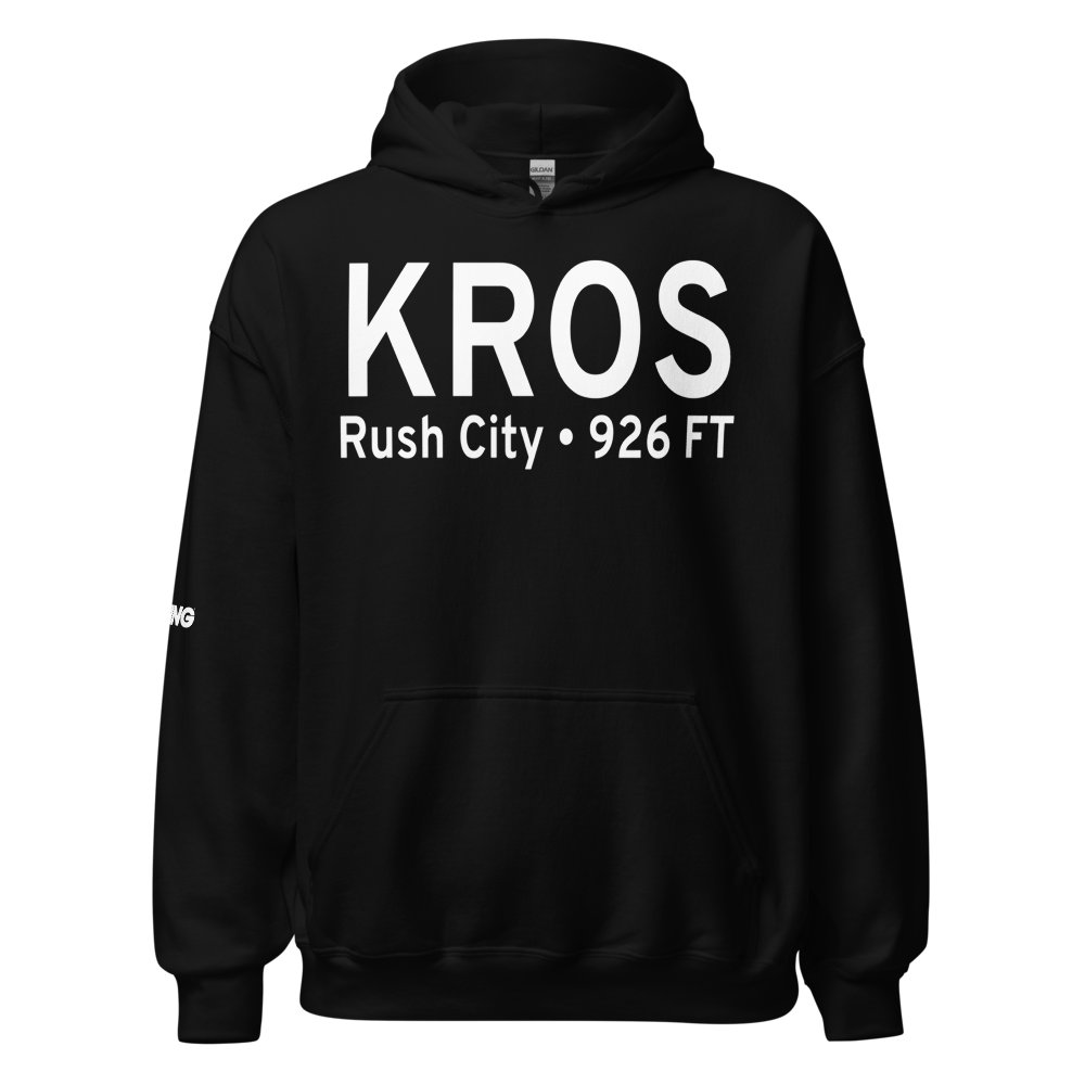 Rush City Regional Airport (KROS) ICAO Hoodie Sweatshirt 