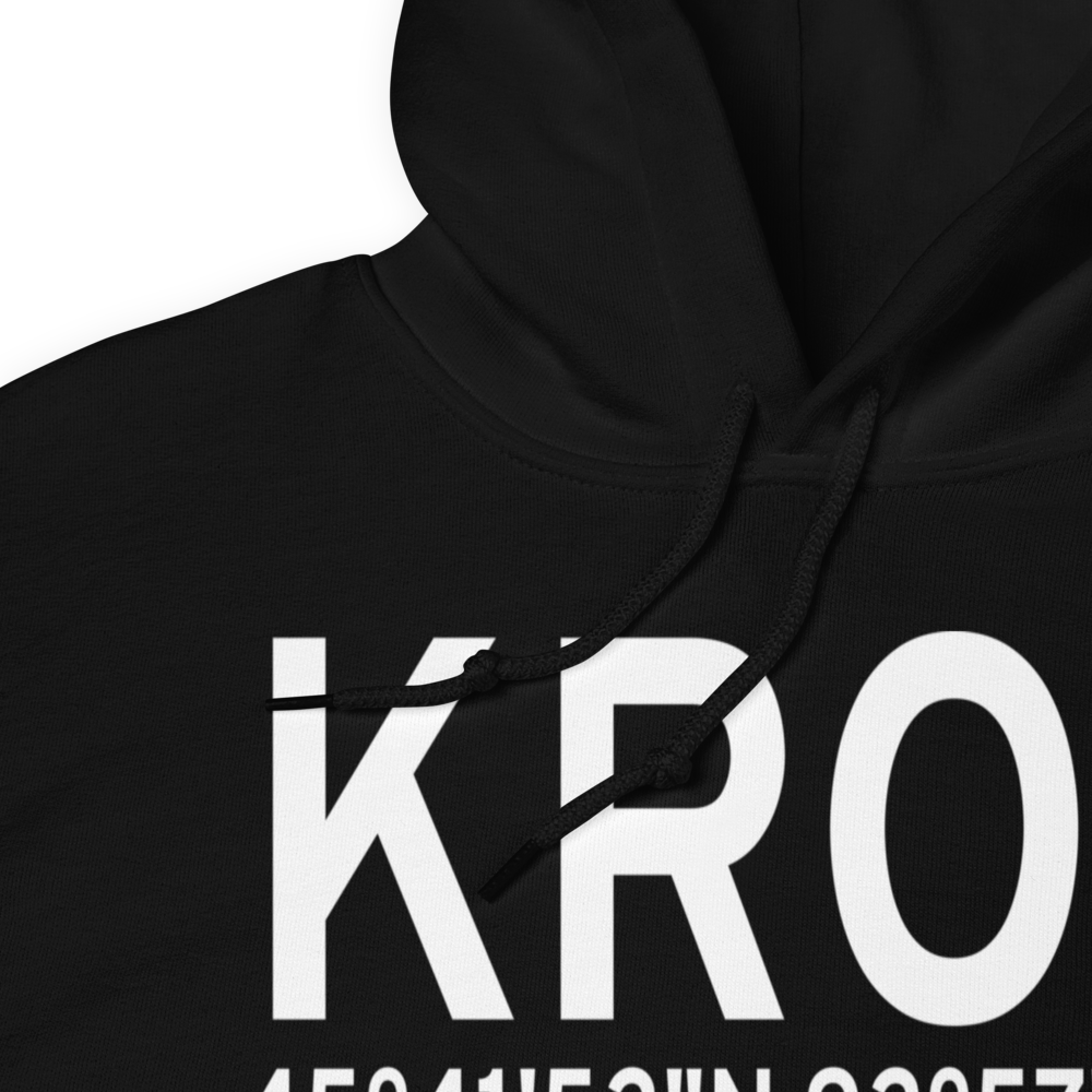 Rush City Regional Airport (KROS) ICAO Hoodie Sweatshirt 