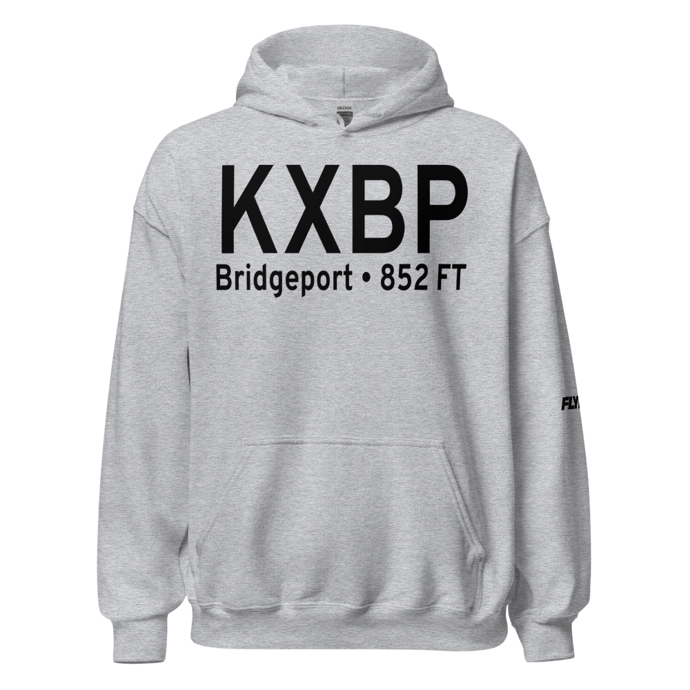 Bridgeport Municipal Airport (KXBP) ICAO Hoodie Sweatshirt 