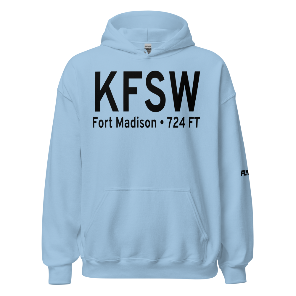 Fort Madison Municipal Airport (KFSW) ICAO Hoodie Sweatshirt 