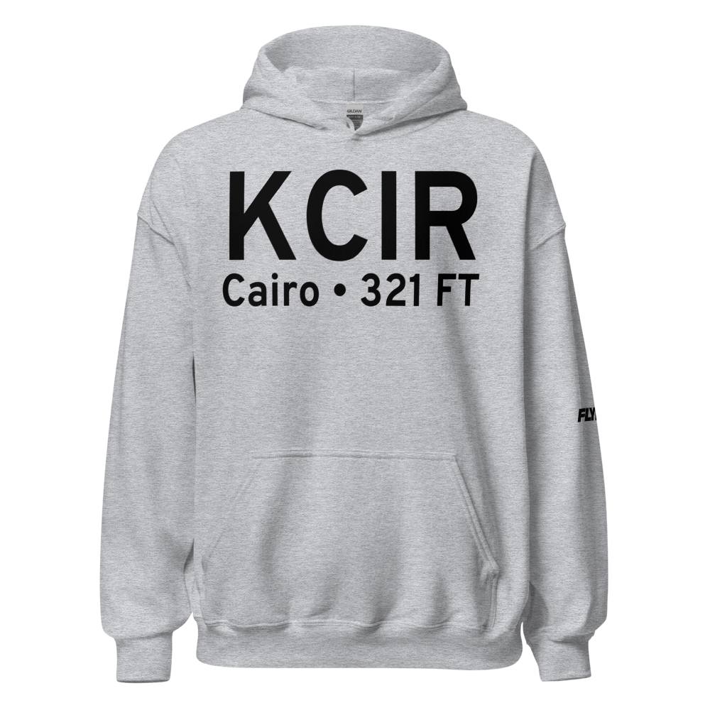 Cairo Regional Airport (KCIR) ICAO Hoodie Sweatshirt 