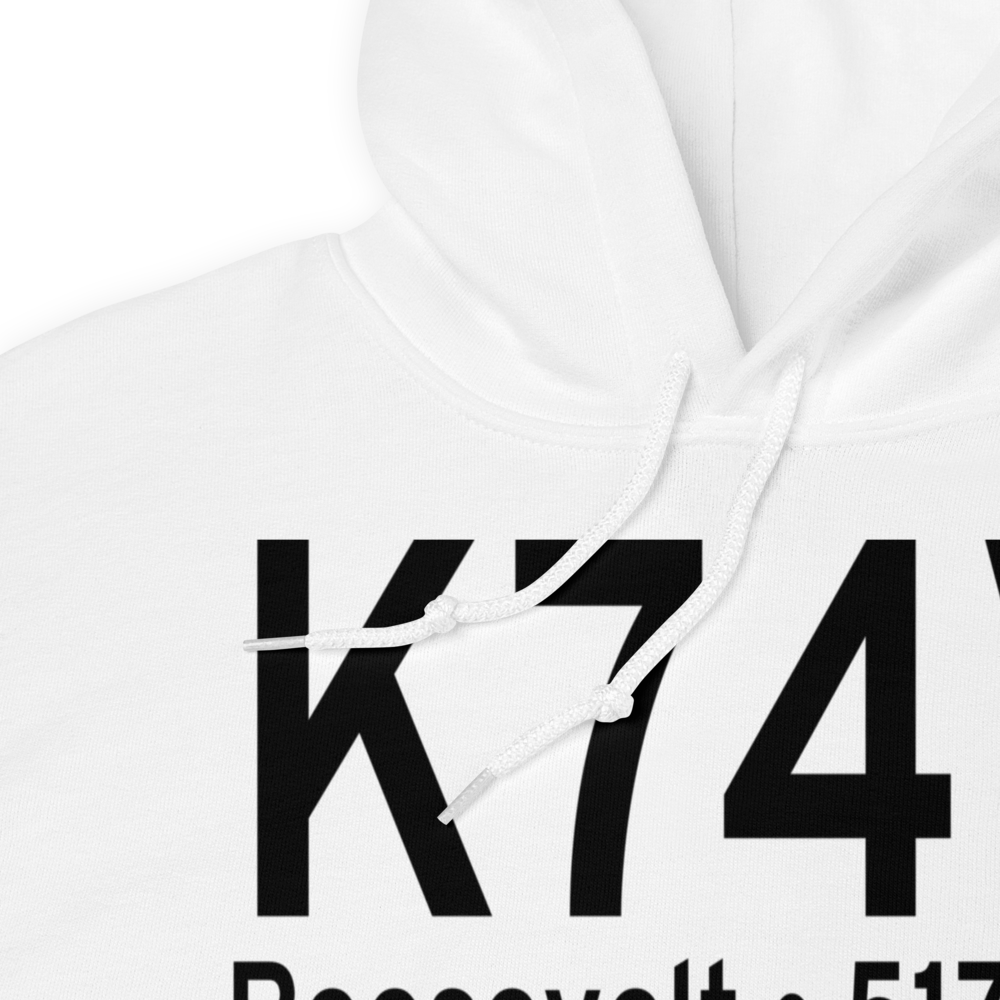 Roosevelt Municipal Airport (K74V) ICAO Hoodie Sweatshirt 