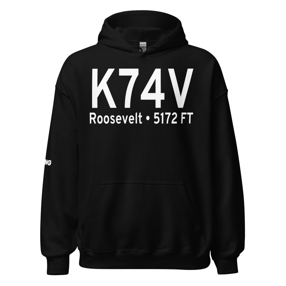 Roosevelt Municipal Airport (K74V) ICAO Hoodie Sweatshirt 